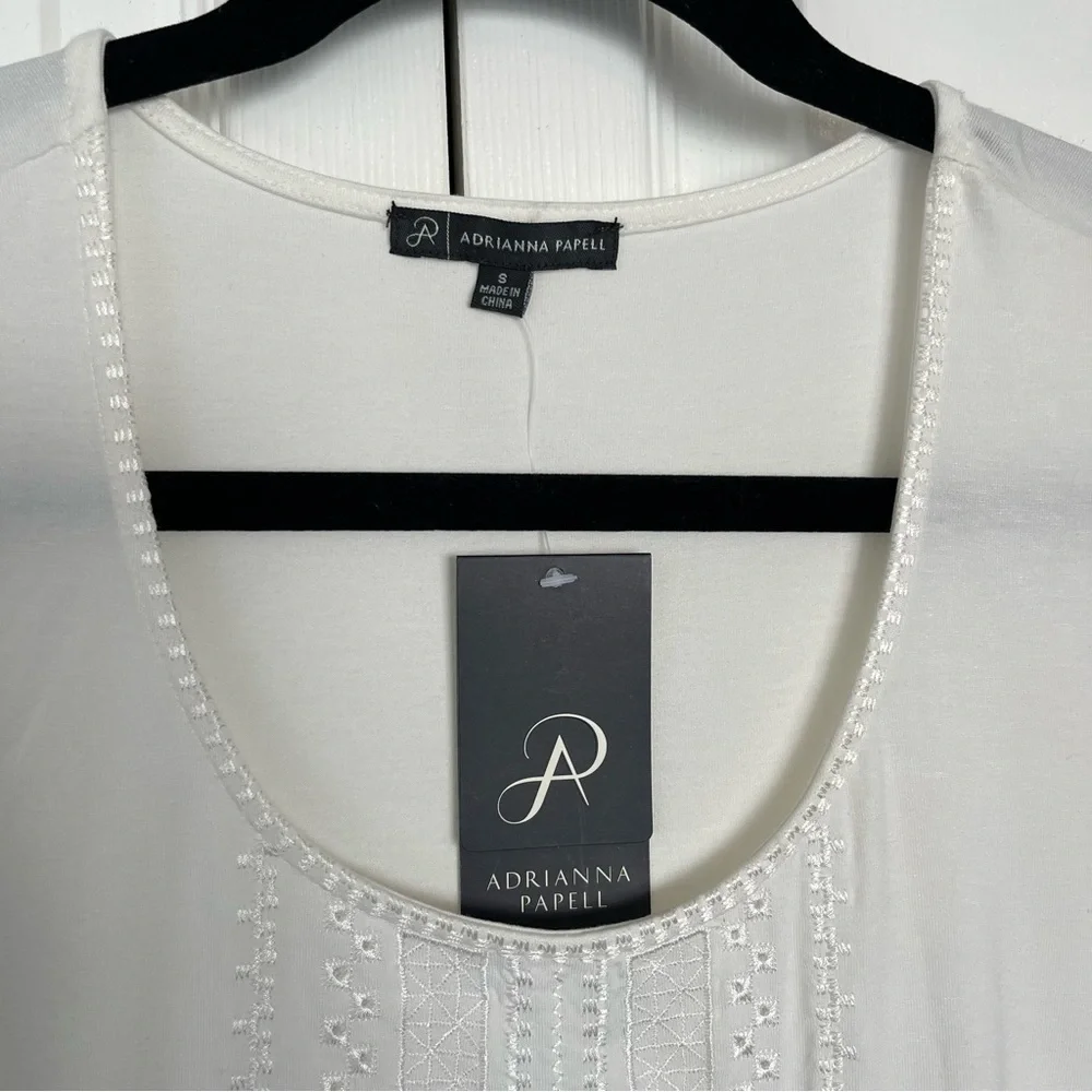 NWT White Adrianna Papell Blouse Size S